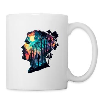 Silhouette / Forest / Portrait / Trees / Person - Mug - white - Right