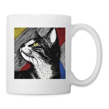 Katze, katzenmotiv - Tasse - Weiß - Rechts