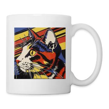 Katze, katzenmotiv - Tasse - Weiß - Rechts