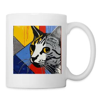 Katze, katzenmotiv - Tasse - Weiß - Rechts