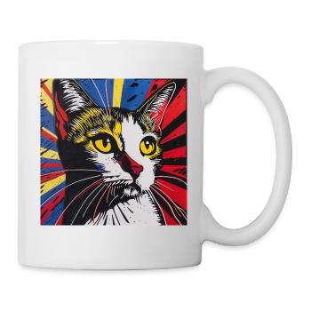 Katze, katzenmotiv - Tasse - Weiß - Rechts