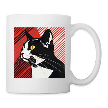 Katze, katzenmotiv - Tasse - Weiß - Rechts