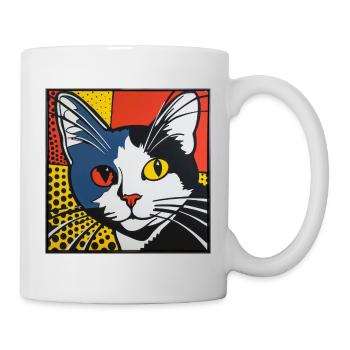 Katze, katzenmotiv - Tasse - Weiß - Rechts