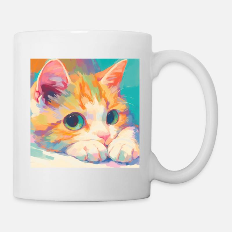 Cat, Cat Motif - Mug - white