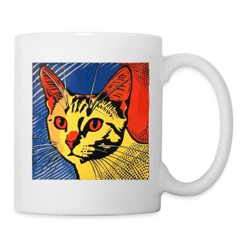 Katze, katzenmotiv - Tasse - Weiß - Rechts