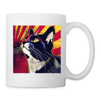 Katze, katzenmotiv - Tasse - Weiß - Rechts