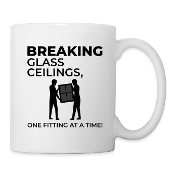 Verglaser Fenster Glasbeschlag Monteur Glasarbeiten - Tasse - Weiß - Rechts