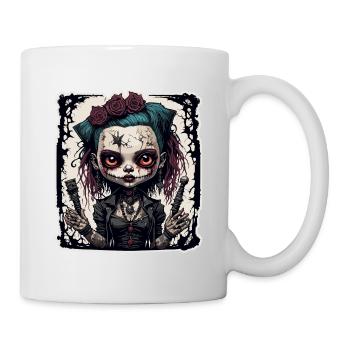 Poupée d’horreur / Halloween / Effrayant / Sombre - Mug blanc - blanc - Droite