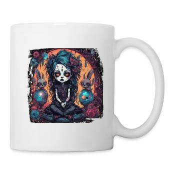 Poupée d’horreur / Halloween / Effrayant / Sombre - Mug blanc - blanc - Droite