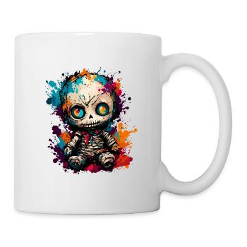 Horror Puppe / Halloween / gruselig / düster - Tasse - Weiß - Rechts