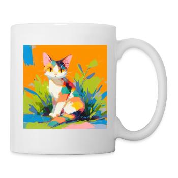 Katze, katzenmotiv - Tasse - Weiß - Rechts