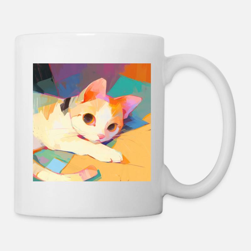 Cat, Cat Motif - Mug - white