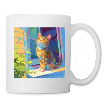 Katze, katzenmotiv - Tasse - Weiß - Rechts