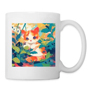 Katze, katzenmotiv - Tasse - Weiß - Rechts