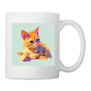 Katze, katzenmotiv - Tasse - Weiß - Rechts