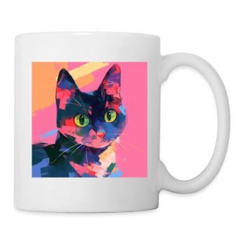 Katze, katzenmotiv - Tasse - Weiß - Rechts