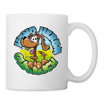 Hund Herum Glücklich - Tasse - Weiß - Rechts