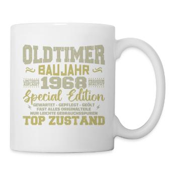 Jahrgang 1968 geboren Retro Geburtstag Vintage - Tasse - Weiß - Rechts