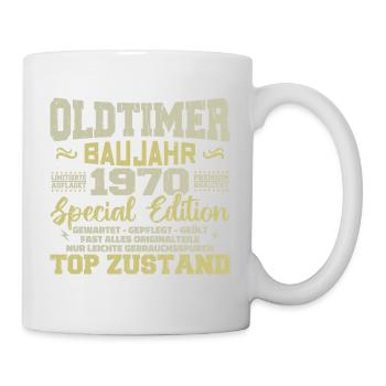 Jahrgang 1970 geboren Retro Geburtstag Vintage - Tasse - Weiß - Rechts