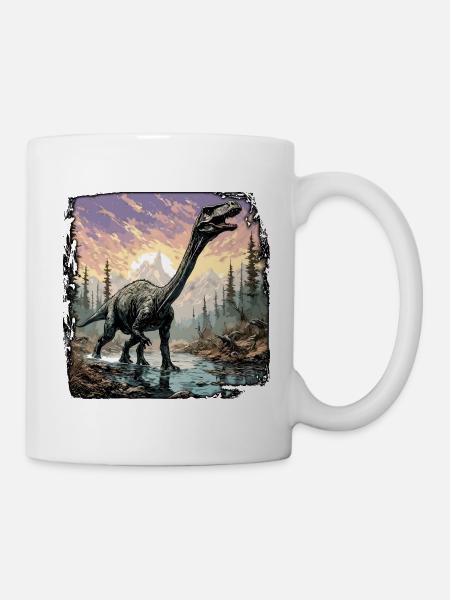 Dinosaurier / Tier / Urzeit / Reptil / Jungs - Tasse - Weiß