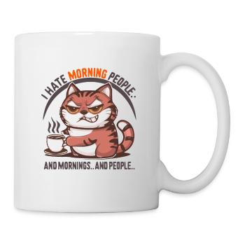 Cats Hate People & Tomorrow | Funny Cat - Mug - white - Right