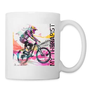FAHRRAD + RADFAHRER - Tasse - Weiß - Rechts