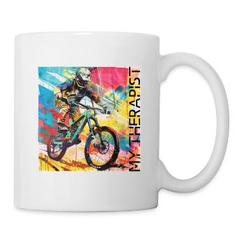 FAHRRAD + RADFAHRER - Tasse - Weiß - Rechts