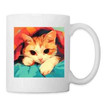 Katze, katzenmotiv - Tasse - Weiß - Rechts