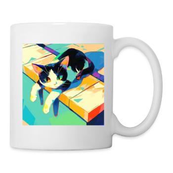 Katze, katzenmotiv - Tasse - Weiß - Rechts