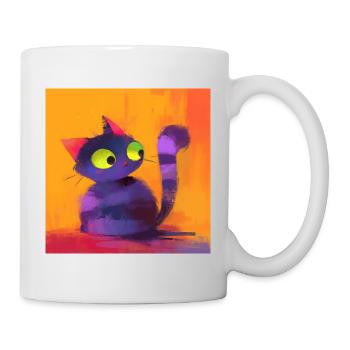Katze, katzenmotiv - Tasse - Weiß - Rechts