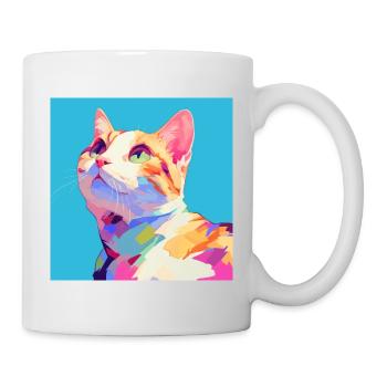 Katze, katzenmotiv - Tasse - Weiß - Rechts