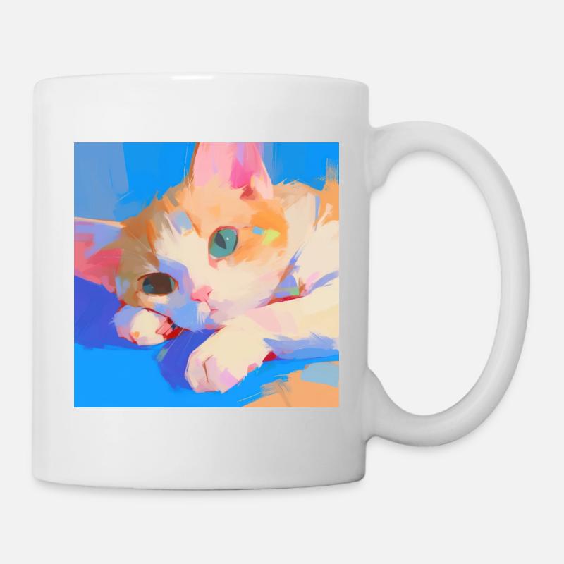 Cat, Cat Motif - Mug - white