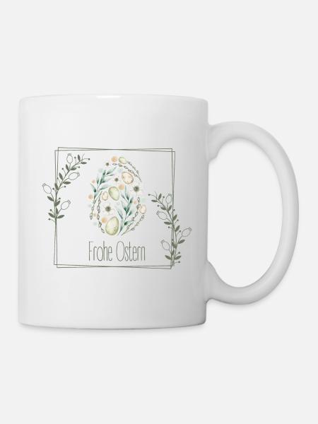 Frohe Ostern - Tasse - Weiß