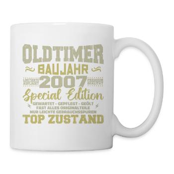 Jahrgang 2007 geboren Retro Geburtstag Vintage - Tasse - Weiß - Rechts