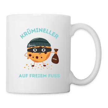 Krümineller auf freiem Fuss - Keksdieb - Tasse - Weiß - Rechts