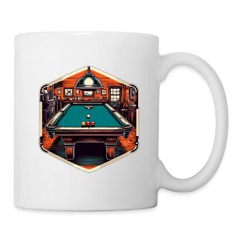 Billardtisch / Billiardkugel / 8 Ball / Pool / Kö - Tasse - Weiß - Rechts