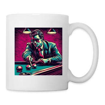 Billardtisch / Billiardkugel / 8 Ball / Pool / Kö - Tasse - Weiß - Rechts