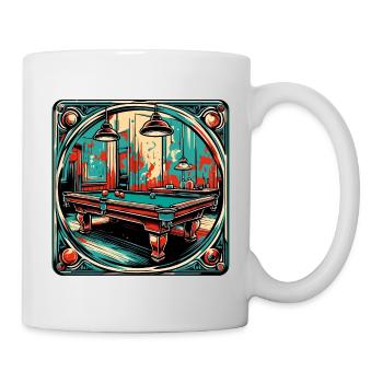 Billiard Table / Billiard Ball / 8 Ball / Pool / Kö - Mug - white - Right