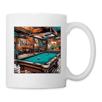 Billiard Table / Billiard Ball / 8 Ball / Pool / Kö - Mug - white - Right