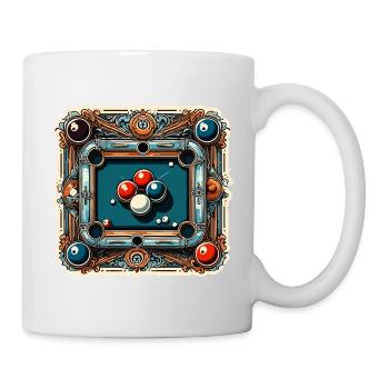 Billardtisch / Billiardkugel / 8 Ball / Pool / Kö - Tasse - Weiß - Rechts