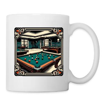Billardtisch / Billiardkugel / 8 Ball / Pool / Kö - Tasse - Weiß - Rechts