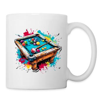 Billardtisch / Billiardkugel / 8 Ball / Pool / Kö - Tasse - Weiß - Rechts