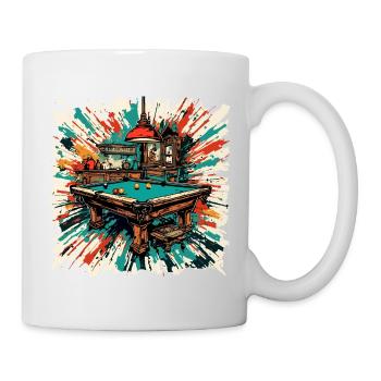 Billardtisch / Billiardkugel / 8 Ball / Pool / Kö - Tasse - Weiß - Rechts