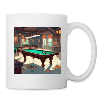 Billiard Table / Billiard Ball / 8 Ball / Pool / Kö - Mug - white - Right