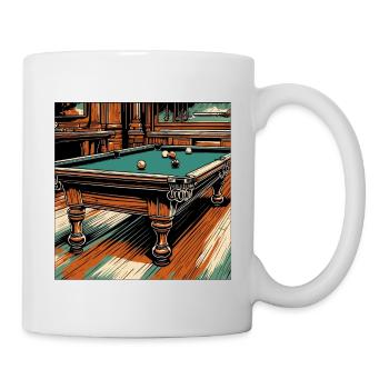 Billardtisch / Billiardkugel / 8 Ball / Pool / Kö - Tasse - Weiß - Rechts