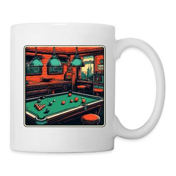 Billiard Table / Billiard Ball / 8 Ball / Pool / Kö - Mug - white - Right