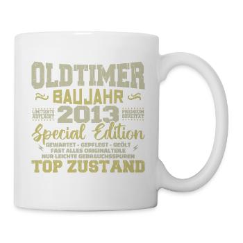 Jahrgang 2013 geboren Retro Geburtstag Vintage - Tasse - Weiß - Rechts