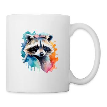 Illustration aquarelle de raton laveur - Mug blanc - blanc - Droite