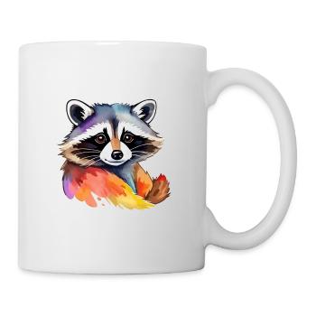 Illustration aquarelle de raton laveur - Mug blanc - blanc - Droite