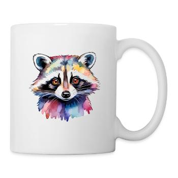 Illustration aquarelle de raton laveur - Mug blanc - blanc - Droite